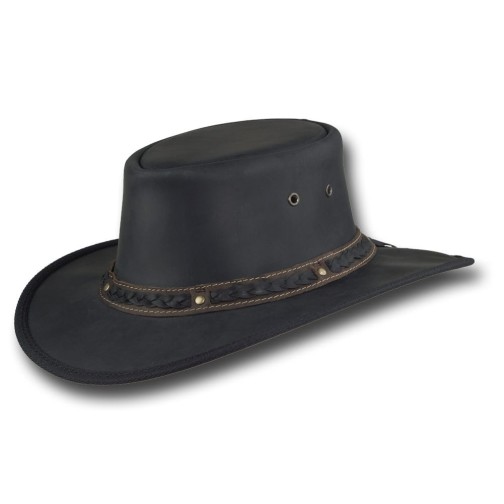 1022 Squashy Bronco Cooper Crossing leather hat with decorative hatband