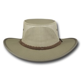 Barmah 1057 Canvas Drover in khaki, front view