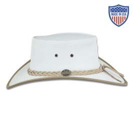 2055 Squashy Goat leather hat in pearl, side view