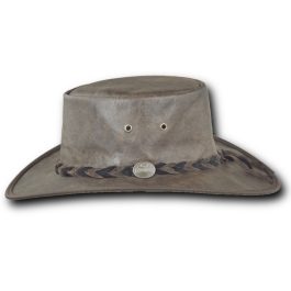 1018 Squashy Kangaroo leather hat in vintage, side view
