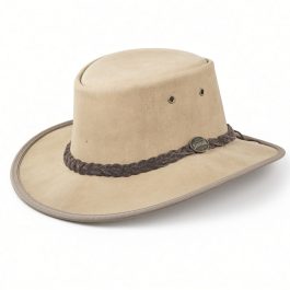 1060 Foldaway Bronco oiled and waxed full-grain leather hat in driftwood